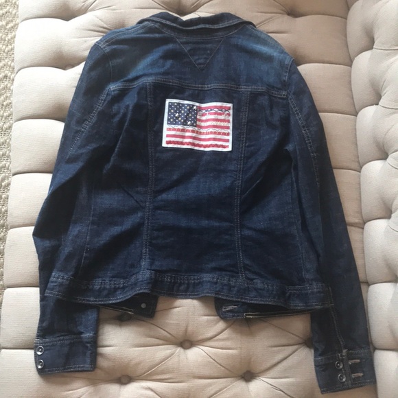 tommy hilfiger flag denim jacket
